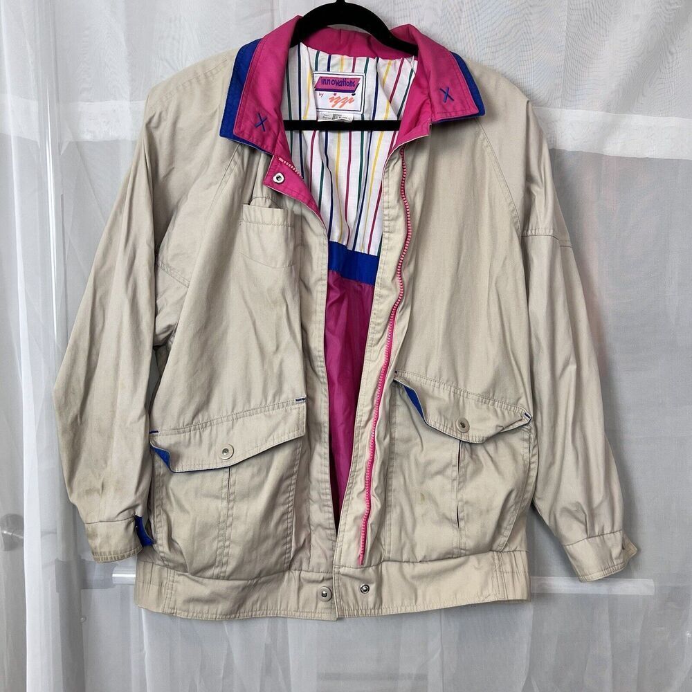 VIntage 80s Innovations by Izzi retro bomber jacket Md skater grunge indie